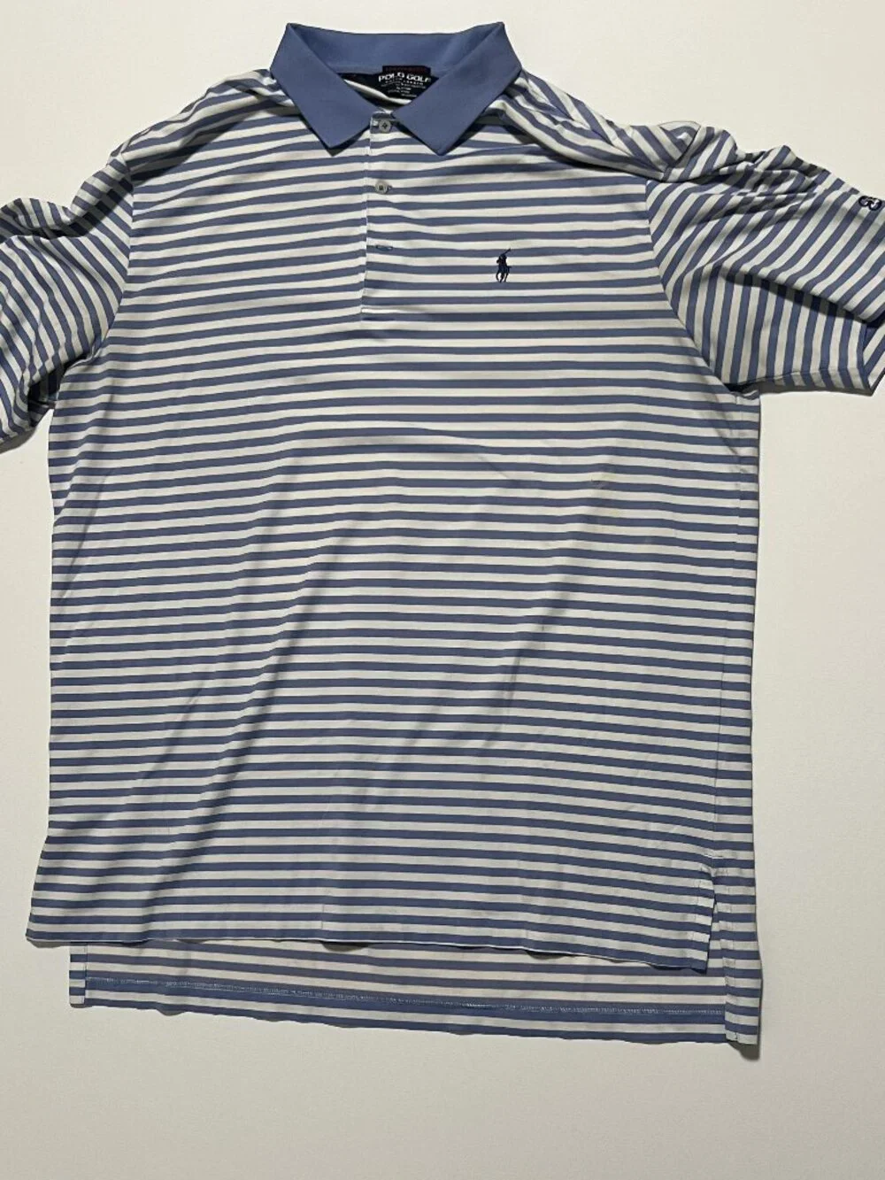 Polo Golf Ralph Lauren Performance Shirt Stretch Striped Blue Men's size XL